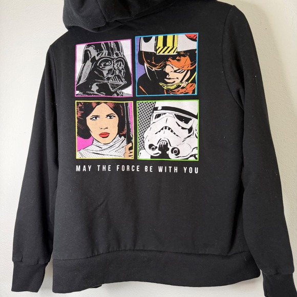Star Wars Tops - Star Wars - Pop Art Graphic Sherpa Lined Hoodie Original Trilogy Characters